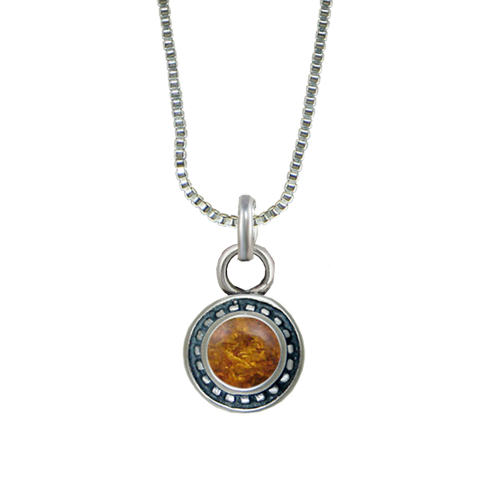 Sterling Silver Petite Little Amber Pendant Necklace